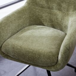 FURNITURE ONE Padded Dining Chair Set of 2, Task Chair 180 Degrees Rotate with Metal Frame in Green - Size: 2 Seater - thumbnail 4