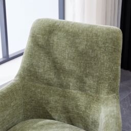FURNITURE ONE Padded Dining Chair Set of 2, Task Chair 180 Degrees Rotate with Metal Frame in Green - Size: 2 Seater - thumbnail 5