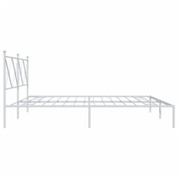 Berkfield Home Metal Bed Frame without Mattress with Headboard White 200x200cm - Size: 200x200 cm - thumbnail 5