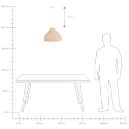 Wyld and Coco Rattan Pendant Lamp Natural Wicker Bell Shade Boho Rustic Ceiling - thumbnail 8