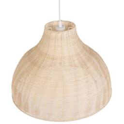 Wyld and Coco Rattan Pendant Lamp Natural Wicker Bell Shade Boho Rustic Ceiling - thumbnail 5