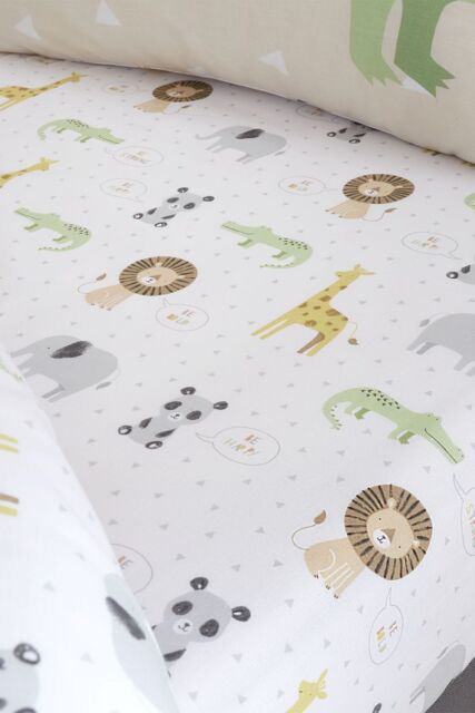 Catherine Lansfield 'Roarsome Animals' Fitted Sheet in Natural - Size: Single Fitted - image 1