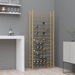 Berkfield Home Modern Wine Rack for 96 Bottles Gold Metal - thumbnail 2