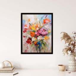 "Wee Blue Coo Wildflower Explosion Bright Floral Living Room 12x16"" Framed Art Print - Size: A4" - thumbnail 4