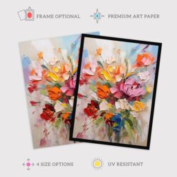 "Wee Blue Coo Wildflower Explosion Bright Floral Living Room 12x16"" Framed Art Print - Size: A4" - thumbnail 2