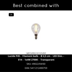 Lucide 'RAFA' Dimmable Rotatable Stylish Indoor Ceiling Spotlight 3xE14 in Black - thumbnail 6