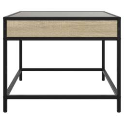 Berkfield Home Coffee Table with Infinity LED Sonoma Oak 70x50x41 cm in Brown - Size: 70 x 50 x 41 cm - thumbnail 6