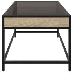Berkfield Home Coffee Table with Infinity LED Sonoma Oak 70x50x41 cm in Brown - Size: 70 x 50 x 41 cm - thumbnail 7
