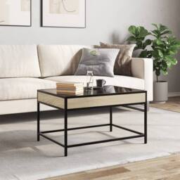 Berkfield Home Coffee Table with Infinity LED Sonoma Oak 70x50x41 cm in Brown - Size: 70 x 50 x 41 cm - thumbnail 4