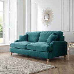 The Great Sofa Company Ezra 3 Seater Textured Velvet Sofa - Scroll Arm in Emerald - thumbnail 6