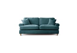 The Great Sofa Company Ezra 3 Seater Textured Velvet Sofa - Scroll Arm in Emerald - thumbnail 2