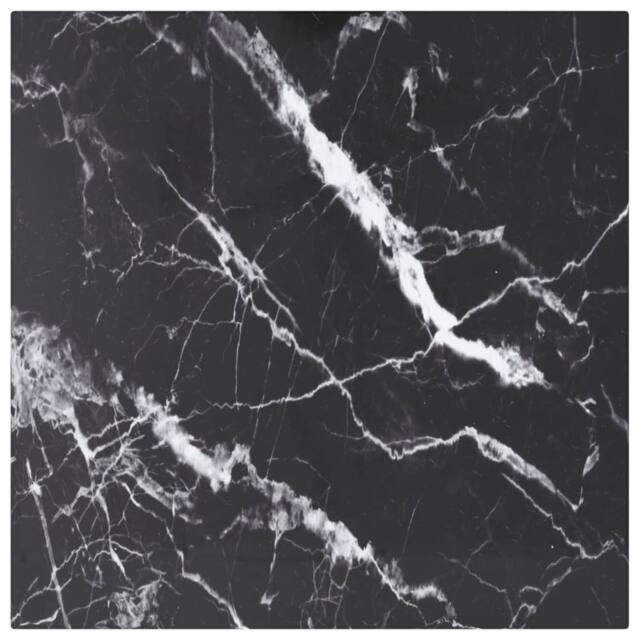 Berkfield Home Table Top Black 40x40 cm 6 mm Tempered Glass with Marble Design - image 1