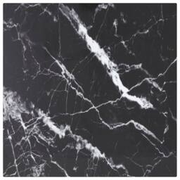Berkfield Home Table Top Black 40x40 cm 6 mm Tempered Glass with Marble Design