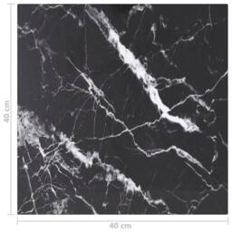 Berkfield Home Table Top Black 40x40 cm 6 mm Tempered Glass with Marble Design - thumbnail 5