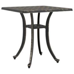 Berkfield Home Garden Table Bronze 53x53x53 cm Cast Aluminium in Brown - Size: 53 x 53 x 53 cm - thumbnail 3