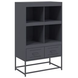 Berkfield Home Highboard Anthracite 68.5x39x111.5 cm Steel in Black - thumbnail 2