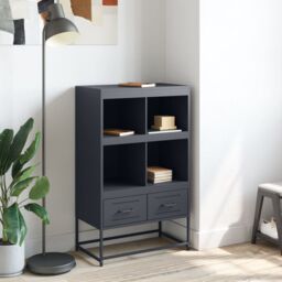 Berkfield Home Highboard Anthracite 68.5x39x111.5 cm Steel in Black - thumbnail 3