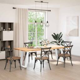 Berkfield Home vidXL Dining Table Legs U-Shaped 2 pcs White 60x(72-73) cm Steel - thumbnail 3
