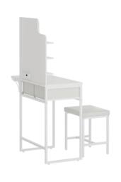 Living and Home LED Mirror Dressing Table and Stool Set with Power Strip in White - thumbnail 6