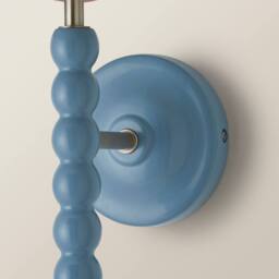 ValueLights Bobbins Powder Blue Bobble Wall Light & Linen Pastel Trim Lamp Shade in Pale Pink - thumbnail 6