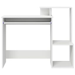 Berkfield Home White Computer Desk White Chipboard Standard Storage - thumbnail 5