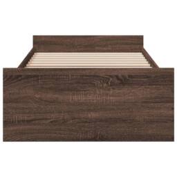 Berkfield Home Bed Frame w/Drawers Frame Brown Oak 75x190 cm Small Single - thumbnail 4