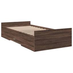 Berkfield Home Bed Frame w/Drawers Frame Brown Oak 75x190 cm Small Single - thumbnail 6