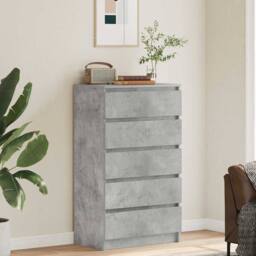 Berkfield Home Elegant Drawer Cabinet Concrete Grey 60x36x103 cm Engineered Wood - Size: 60 x 36 x 103 cm - thumbnail 1