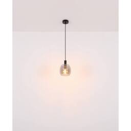 Netlighting Garri Slim Pendant Ceiling Light Matt Black Smoke Glass Shade 1x E14 - thumbnail 5