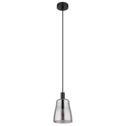 Netlighting Garri Slim Pendant Ceiling Light Matt Black Smoke Glass Shade 1x E14 - thumbnail 2