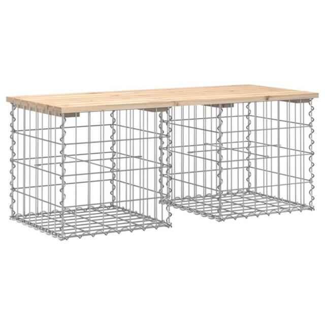 Berkfield Home Garden Bench Gabion Design 103x44x42 cm Solid Wood Pine in Brown - Size: 103 x 44 x 42 cm - image 1