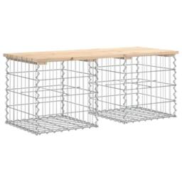 Berkfield Home Garden Bench Gabion Design 103x44x42 cm Solid Wood Pine in Brown - Size: 103 x 44 x 42 cm - thumbnail 5