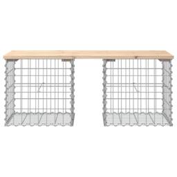 Berkfield Home Garden Bench Gabion Design 103x44x42 cm Solid Wood Pine in Brown - Size: 103 x 44 x 42 cm - thumbnail 3