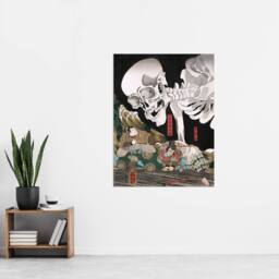 "Artery8 Mitsukuni Defying the Skeleton Specter Kuniyoshi Wall Art Poster Print - Size: W12"" x H16""" - thumbnail 4