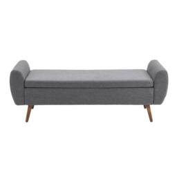 KORVIXA 150cm Ottoman Stool Storage Box Linen Padded Seat in Grey - Size: 0.6m2