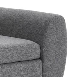 KORVIXA 150cm Ottoman Stool Storage Box Linen Padded Seat in Grey - Size: 0.6m2 - thumbnail 5