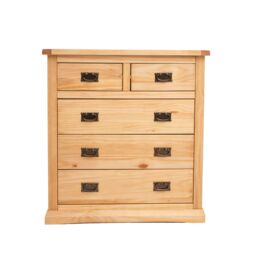 Cabinet Bits Lucca 5 Drawer Chest of Drawers Bras Drop Handle in Light Brown - thumbnail 2