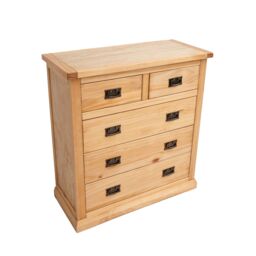 Cabinet Bits Lucca 5 Drawer Chest of Drawers Bras Drop Handle in Light Brown - thumbnail 3