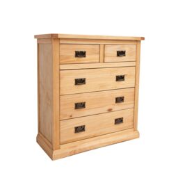Cabinet Bits Lucca 5 Drawer Chest of Drawers Bras Drop Handle in Light Brown - thumbnail 1