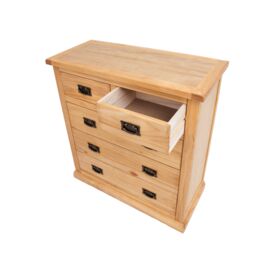 Cabinet Bits Lucca 5 Drawer Chest of Drawers Bras Drop Handle in Light Brown - thumbnail 4