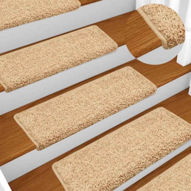 Berkfield Home Carpet Stair Treads 15 pcs 65x21x4 cm Brown - Size: Medium - image 1