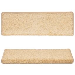 Berkfield Home Carpet Stair Treads 15 pcs 65x21x4 cm Brown - Size: Medium - thumbnail 4
