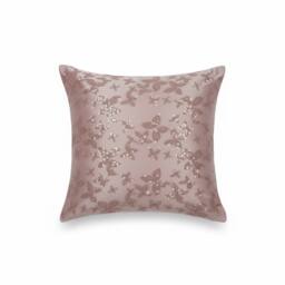 Snug City Butterfly Sequin Cushion Cover Luxury Decorative Throw Cushion in Pink - Size: 43 cm x 43 cm