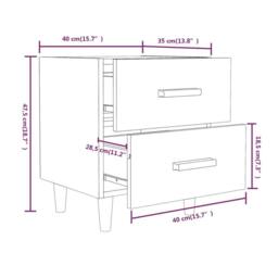 Berkfield Home Beautiful Bed Cabinet Smoked Oak 40x35x47.5 cm in Brown - thumbnail 7