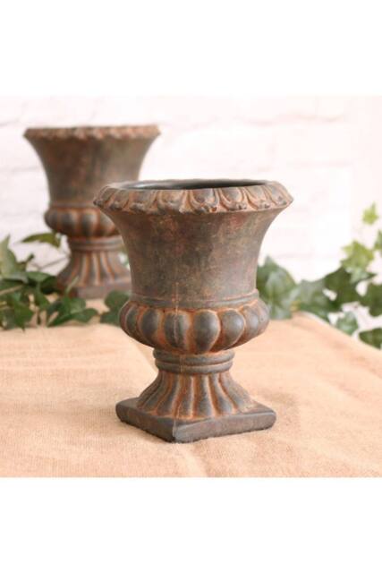 KDMD Urn Cement Flower Pot 19.5cm Pale Orange - image 1