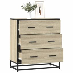 Berkfield Home Sideboard Sonoma Oak 68x35x76 cm Engineered Wood & Metal in Brown - Size: 68 x 35 x 76 cm - thumbnail 1