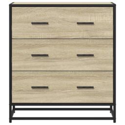 Berkfield Home Sideboard Sonoma Oak 68x35x76 cm Engineered Wood & Metal in Brown - Size: 68 x 35 x 76 cm - thumbnail 4