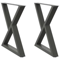 Berkfield Home Dining Table Legs 2 pcs Anthracite 80x(72-73.3) cm Steel - thumbnail 2