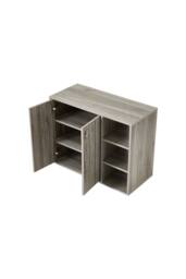 Living and Home Wooden Multifunctional Storage Shoe Cabinet with Open Shelves and Door in Grey - thumbnail 5