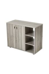 Living and Home Wooden Multifunctional Storage Shoe Cabinet with Open Shelves and Door in Grey - thumbnail 4